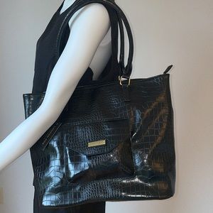 London Fog Giovanna large Tote Bag Black NWT